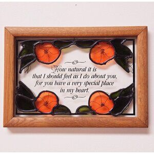 3 For 55 👍🫶Vintage Stained Glass Poppy Wall Hanging or Sun catcher | 1980s